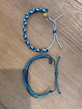 BRAND NEW Pura Vida Blue Teal Mix Braided and Multi-Strand Bracelets (Set of 2)